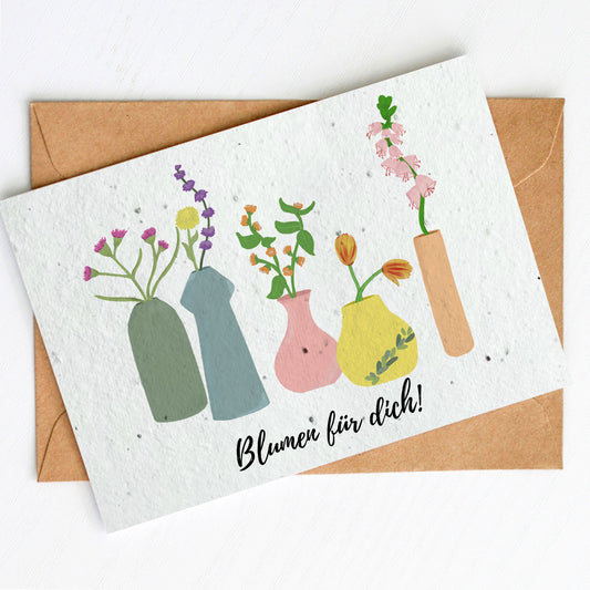 Pflanzbare Karte "Blumen für dich" | Samenpapier