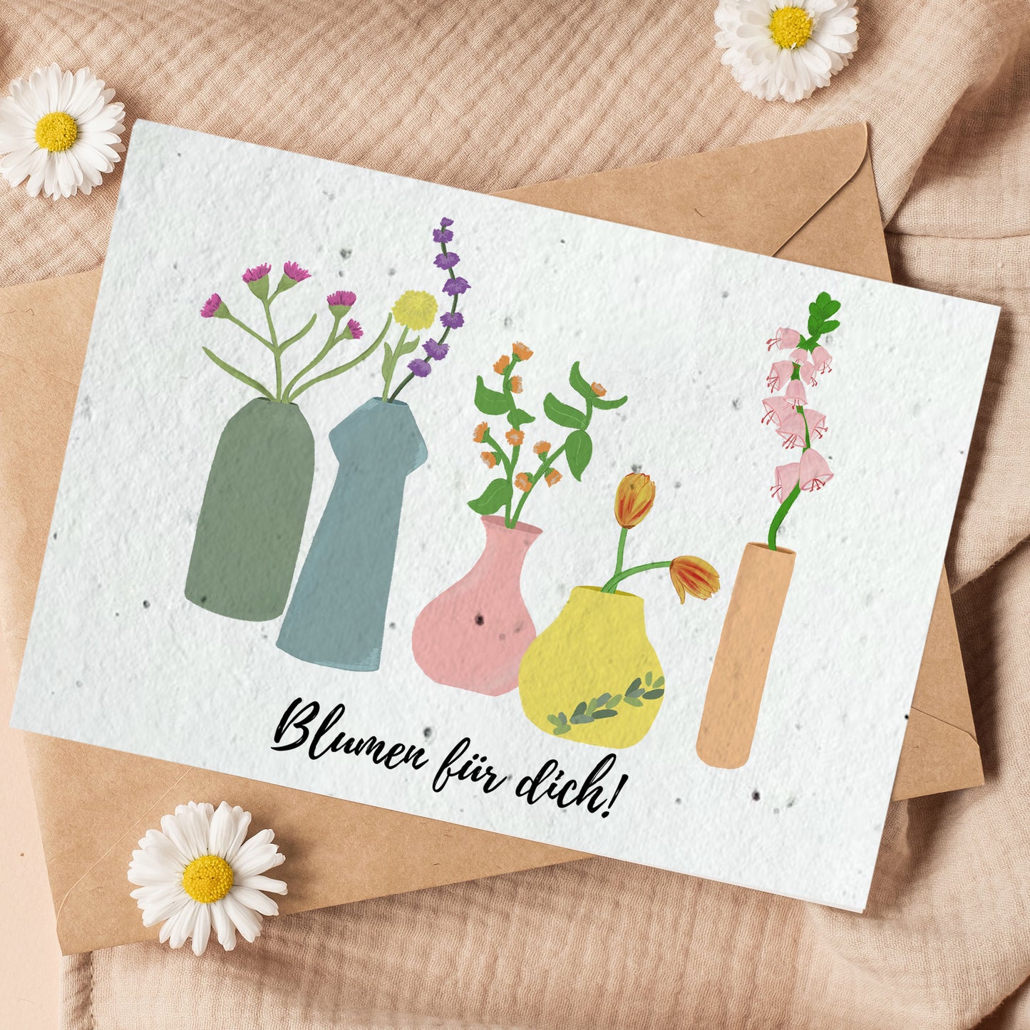 Pflanzbare Karte "Blumen für dich" | Samenpapier