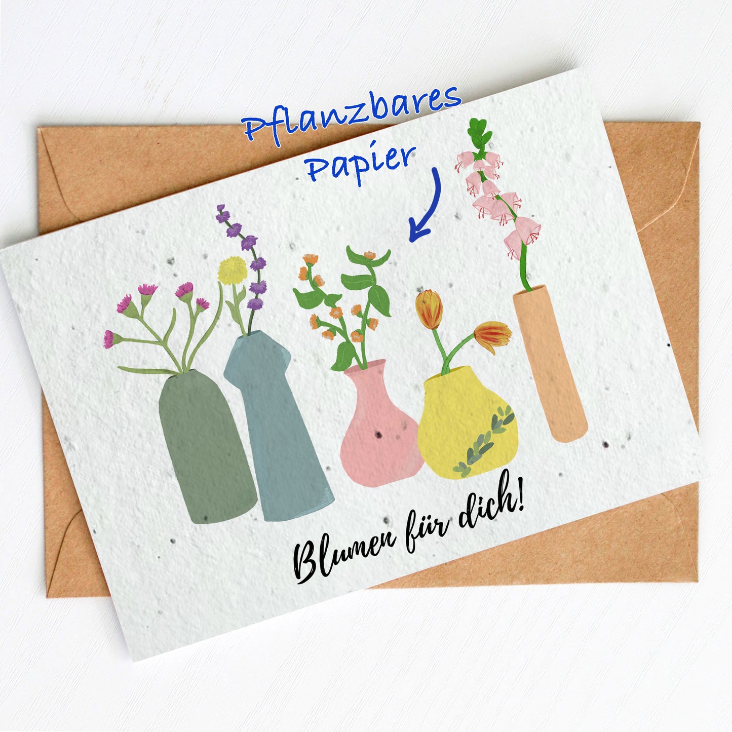 Pflanzbare Karte "Blumen für dich" | Samenpapier