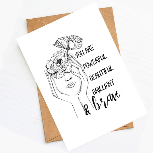 Affirmationskarte BRAVE Frauen Empowerment Klappkarte