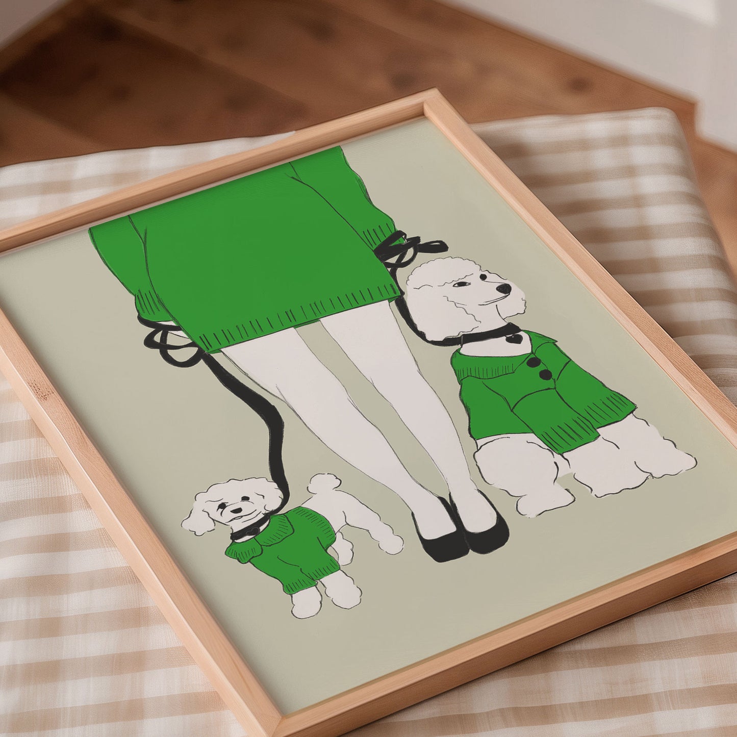 Illustration Print - Crazy poodle Lady Druck - Hund Poster