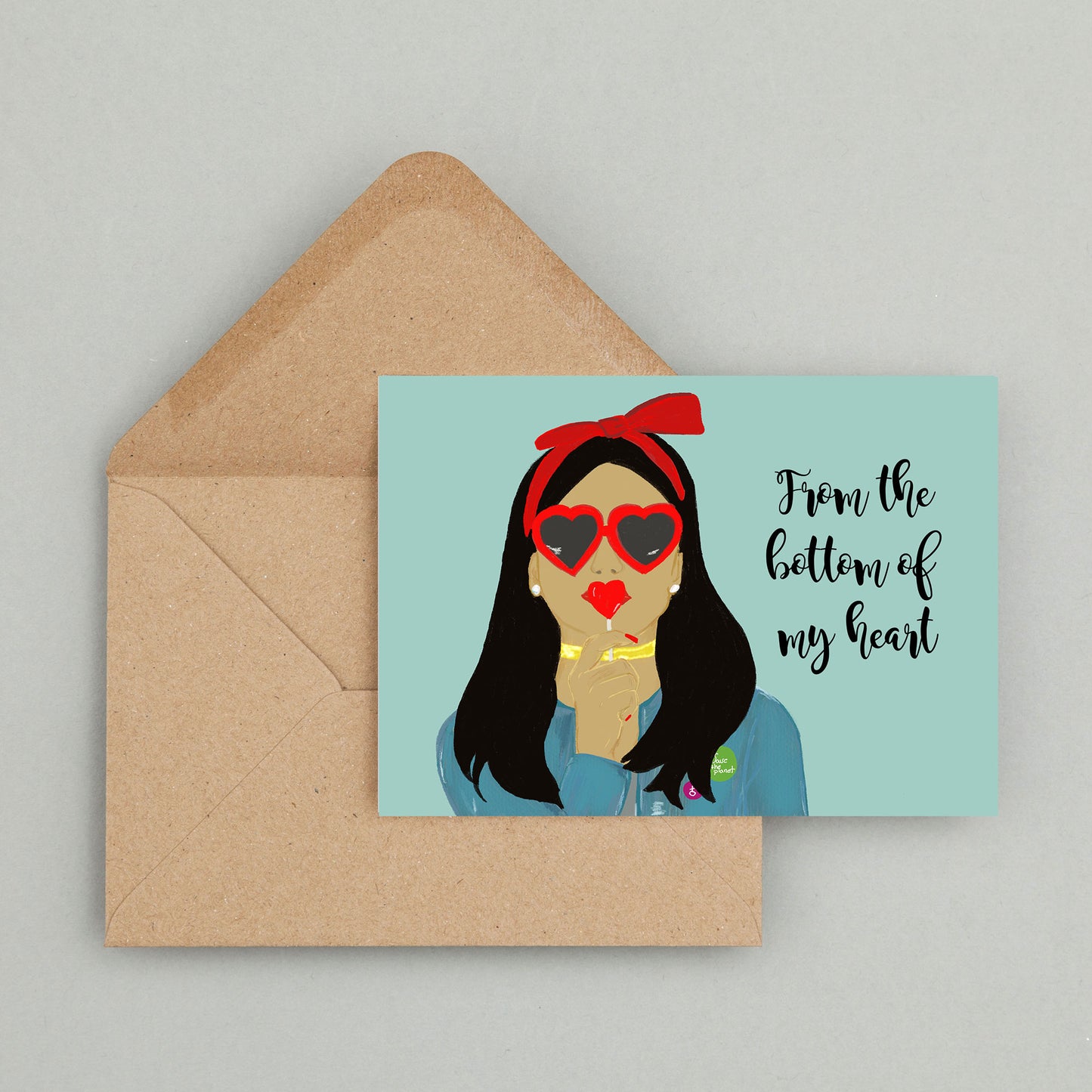 Postkarte "From the bottom of my heart" | Geburtstagskarte Freundin