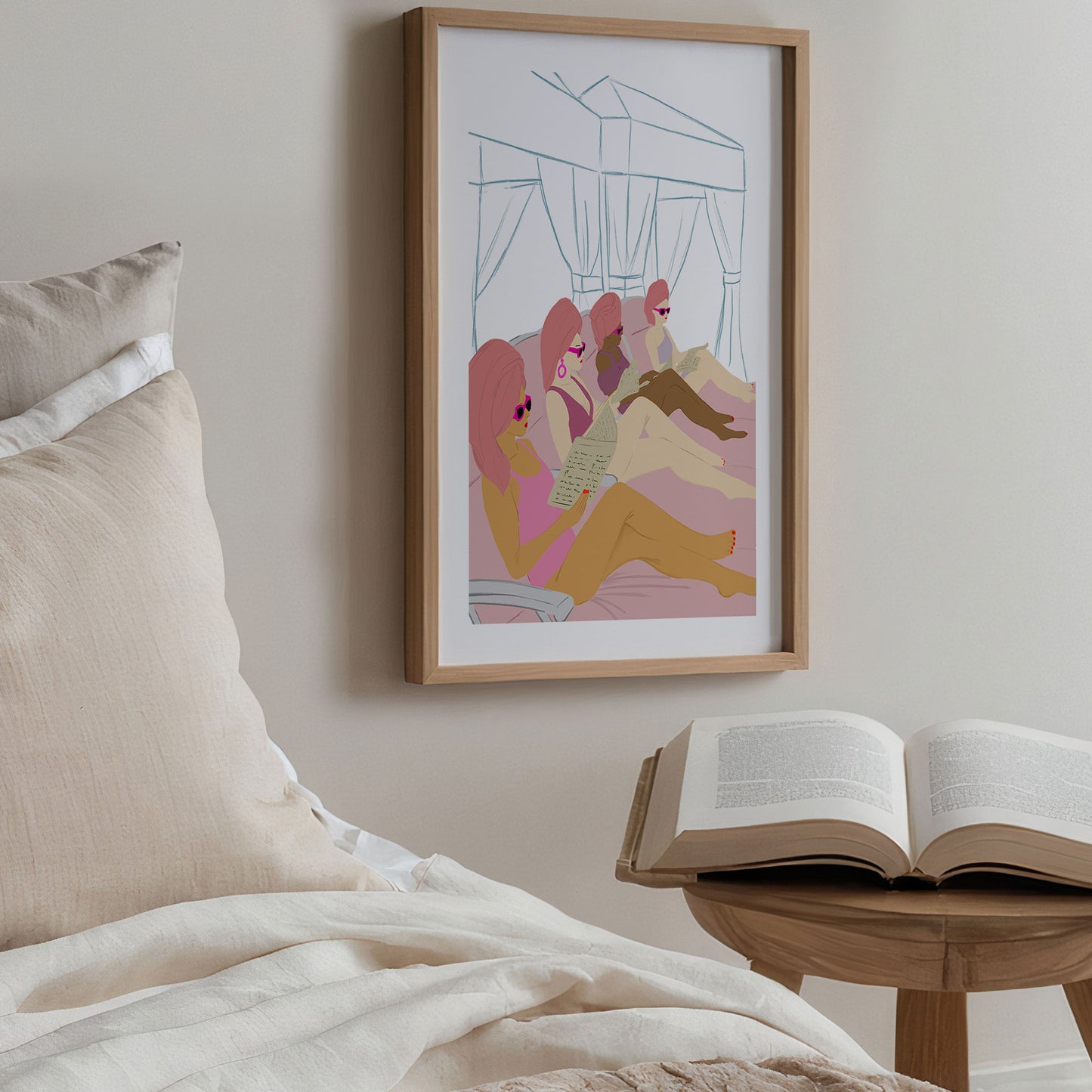 Print "Girls by the pool" - Wand Dekoration für zuhause