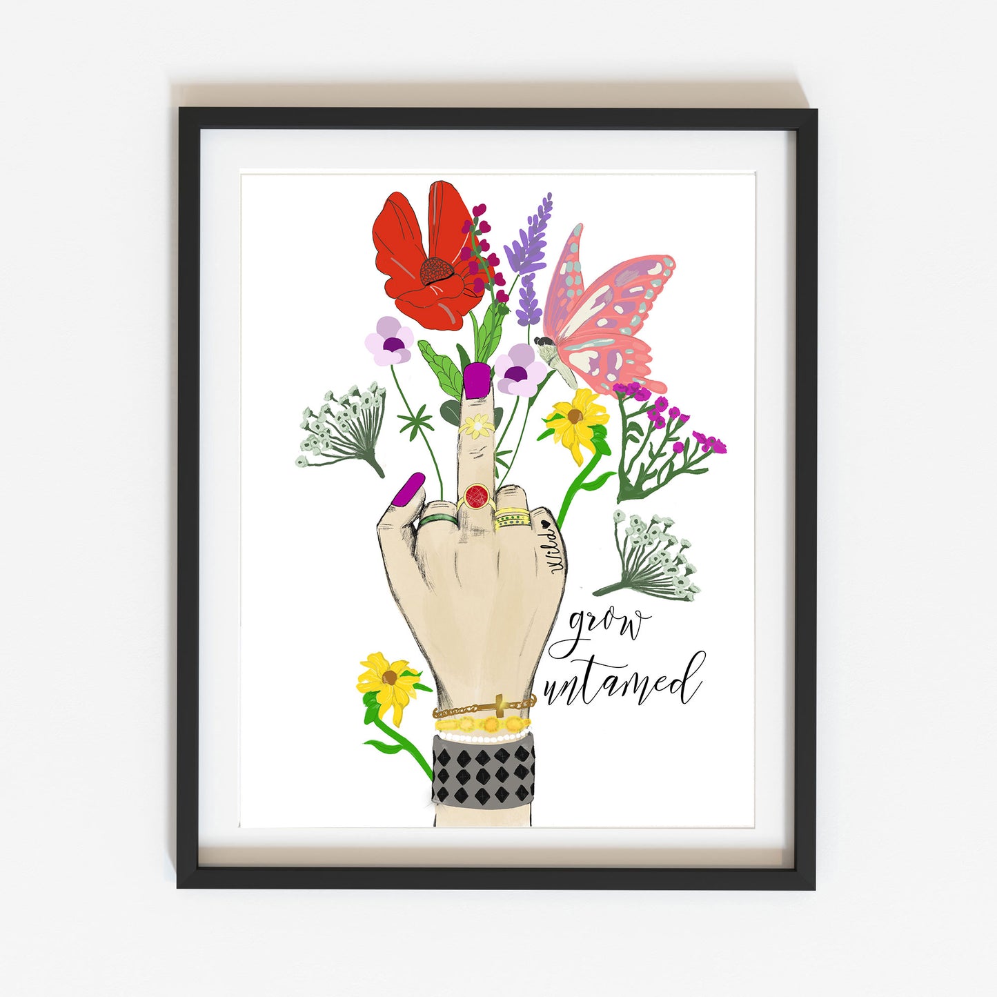 Feministisches Poster "Grow untamed" | Kunstdruck | DINA4 Print