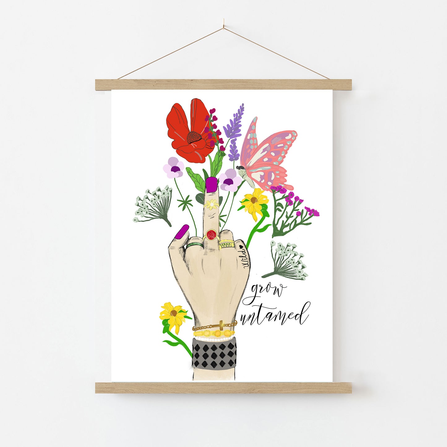 Feministisches Poster "Grow untamed" | Kunstdruck | DINA4 Print