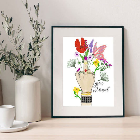Feministisches Poster "Grow untamed" | Kunstdruck | DINA4 Print