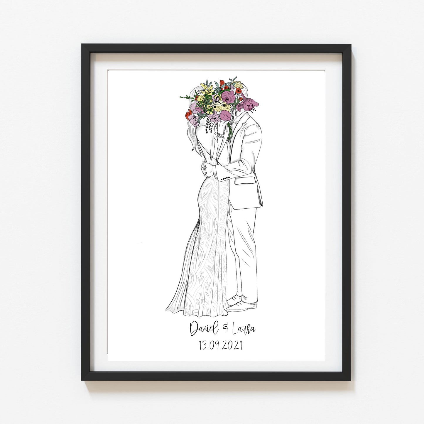 Hochzeitsbild Brautpaar - Hochzeitsgeschenk personalisiert