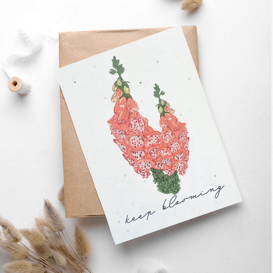 Pflanzbare Motivationskarte "Keep blooming"