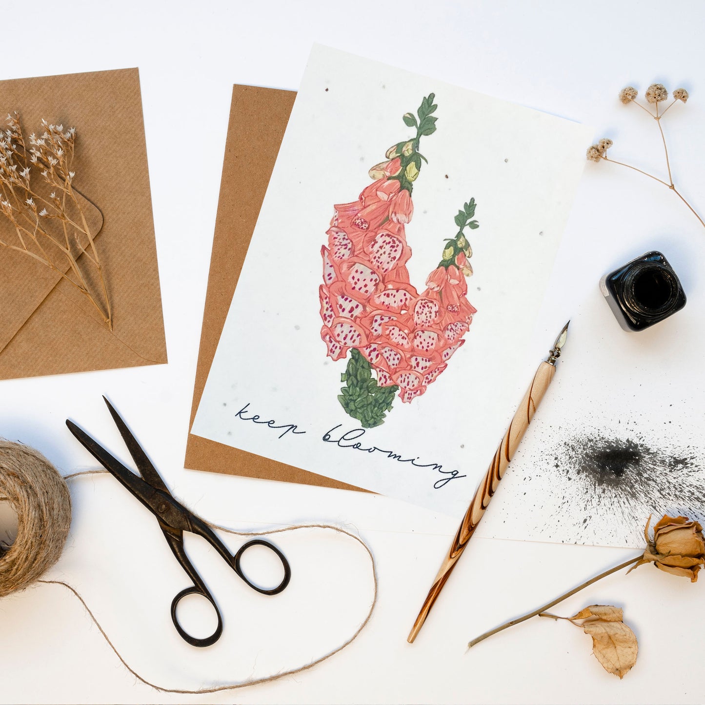 Pflanzbare Motivationskarte "Keep blooming"