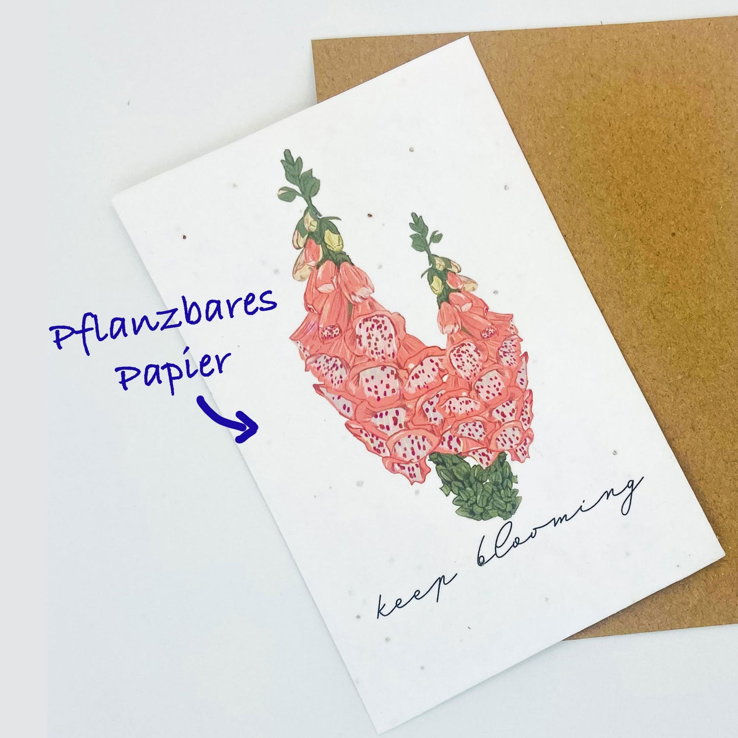 Pflanzbare Motivationskarte "Keep blooming"