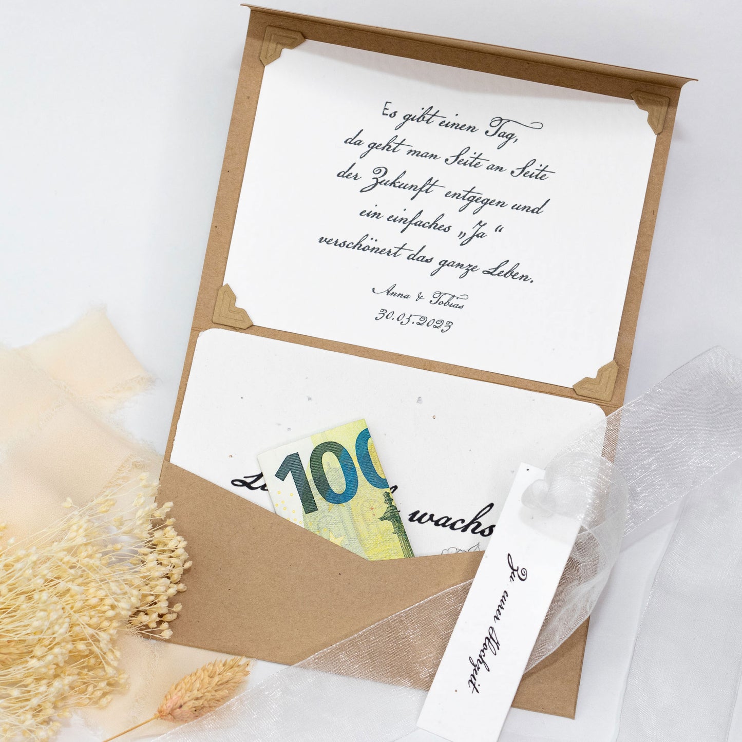 Geldgeschenk Hochzeit WACHSENDE LIEBE - Personalisiert