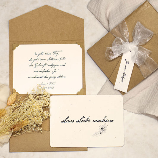 Geldgeschenk Hochzeit WACHSENDE LIEBE - Personalisiert