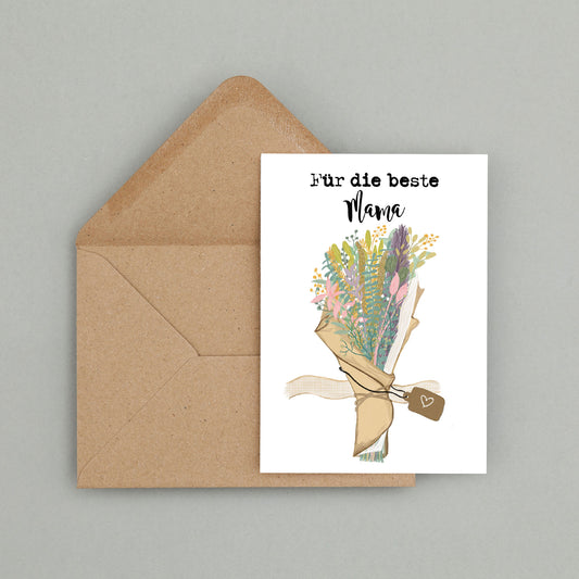 Grußkarte für Mama „Für die beste Mama" | Muttertags Geschenk | Danke Mama Geschenk | Muttertag Karte