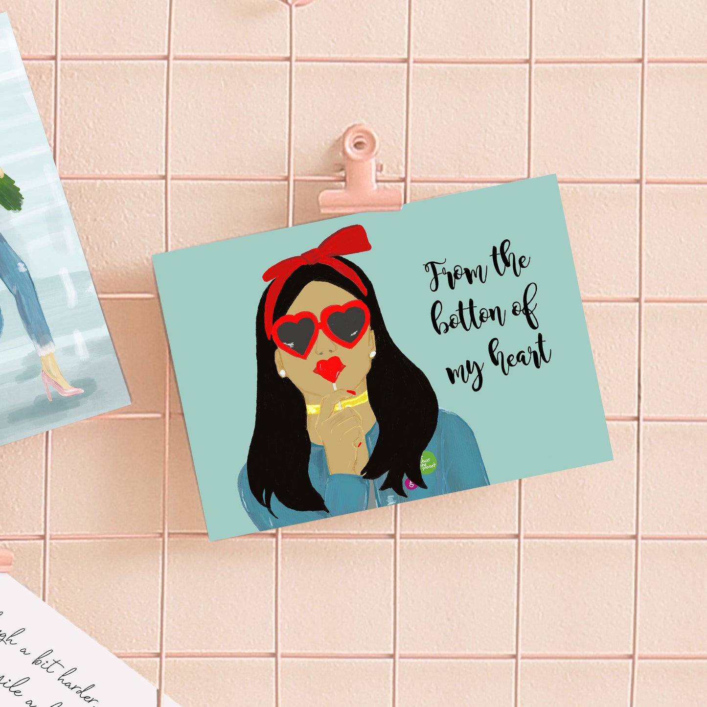 Postkarte "From the bottom of my heart" | Geburtstagskarte Freundin