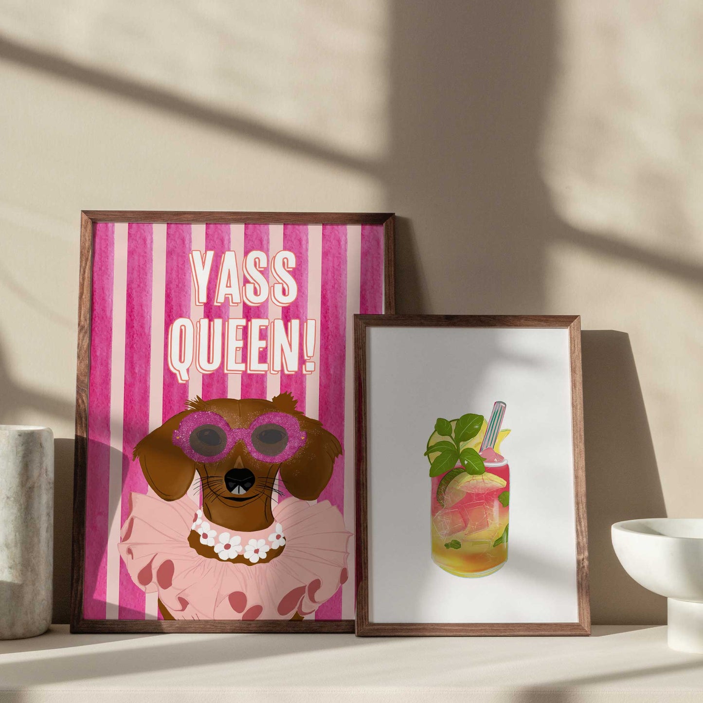 Dopamin Decor Poster " Yass queen" | DINA 4 Poster | Glamour-Hund