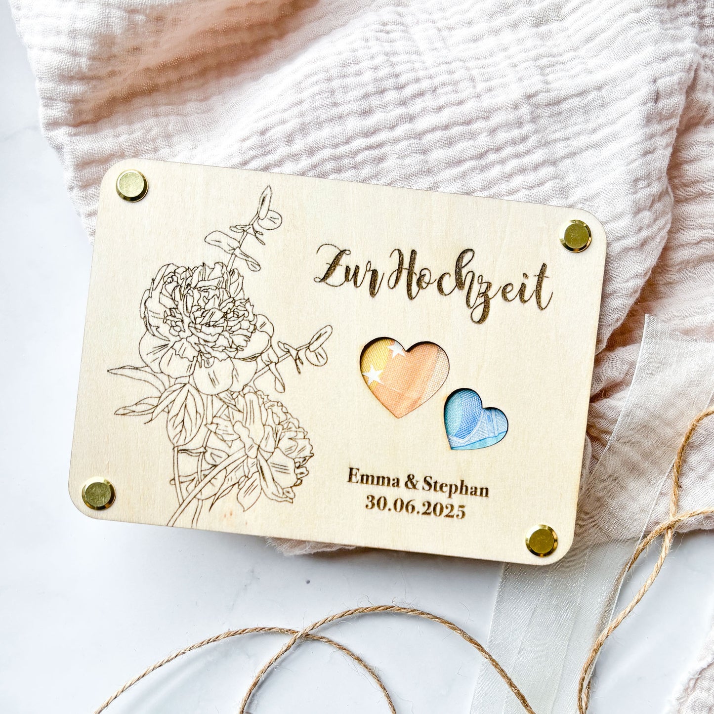 Geldgeschenk Hochzeit | personalisiertes Hochzeitsgeschenk für Brautpaar