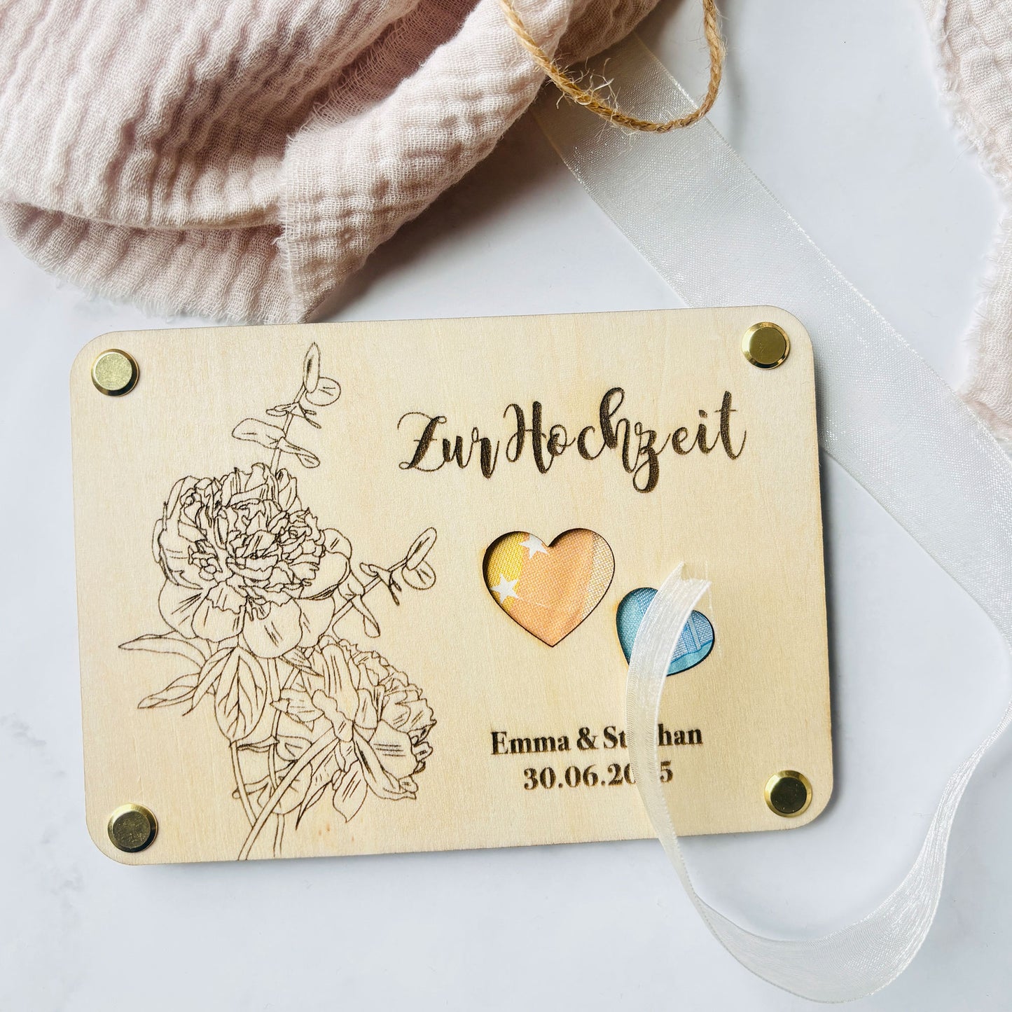Geldgeschenk Hochzeit | personalisiertes Hochzeitsgeschenk für Brautpaar