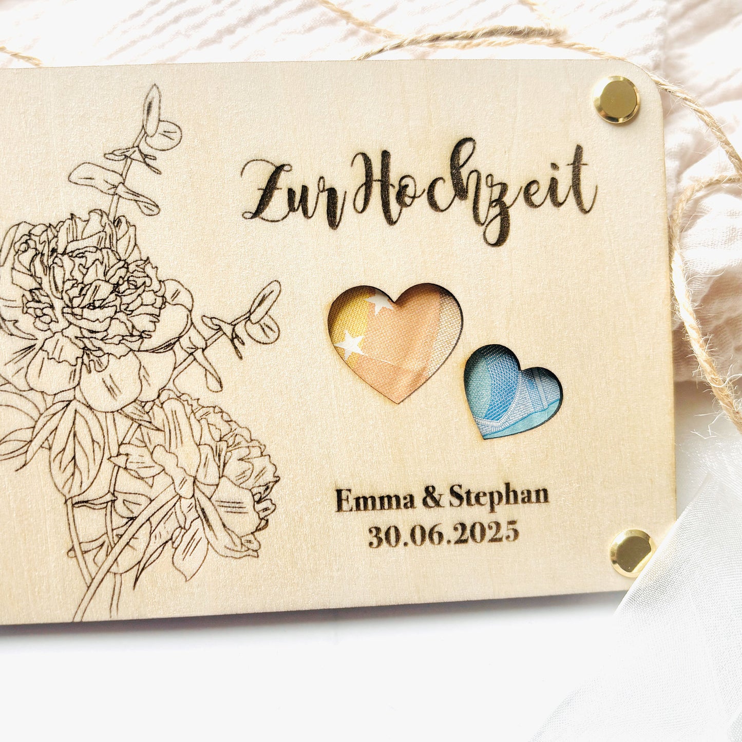 Geldgeschenk Hochzeit | personalisiertes Hochzeitsgeschenk für Brautpaar