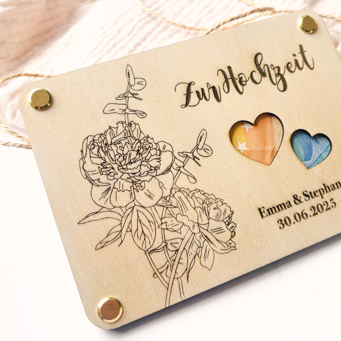 Geldgeschenk Hochzeit | personalisiertes Hochzeitsgeschenk für Brautpaar