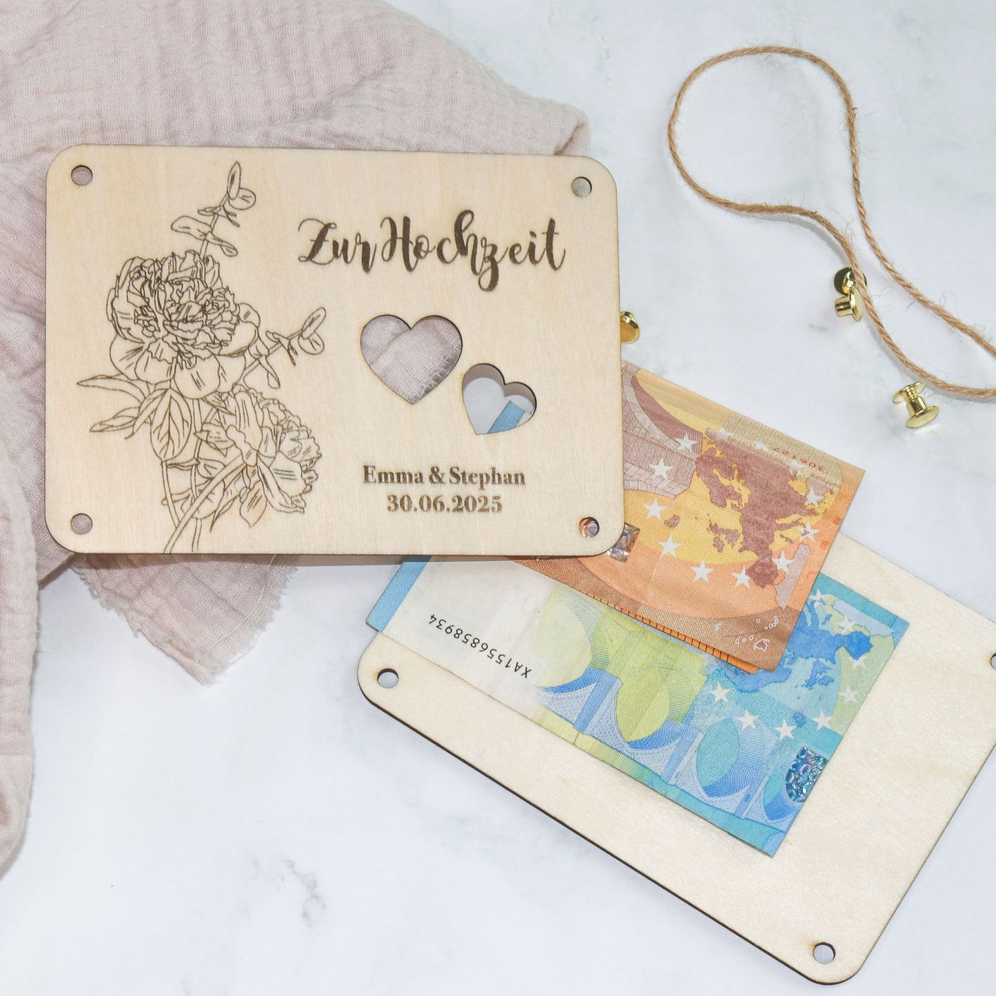 Geldgeschenk Hochzeit | personalisiertes Hochzeitsgeschenk für Brautpaar