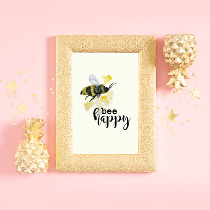 Postkarte "Bee happy"