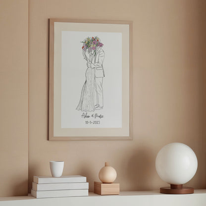 Hochzeitsbild Brautpaar - Hochzeitsgeschenk personalisiert