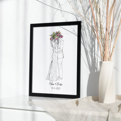 Hochzeitsbild Brautpaar - Hochzeitsgeschenk personalisiert