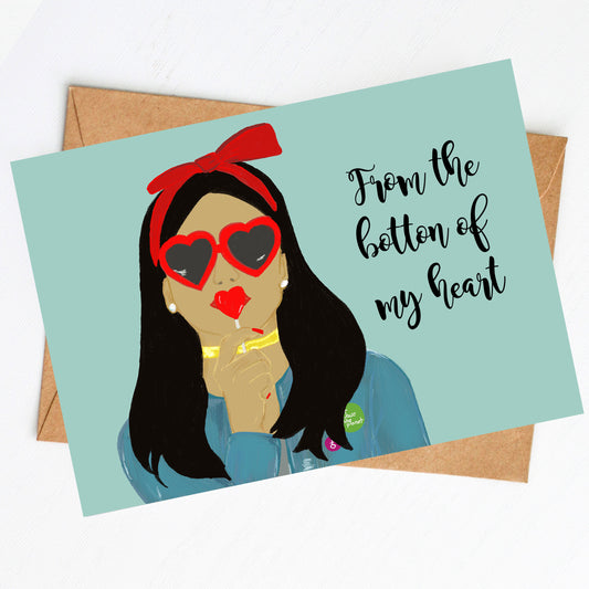 Postkarte "From the bottom of my heart" | Geburtstagskarte Freundin