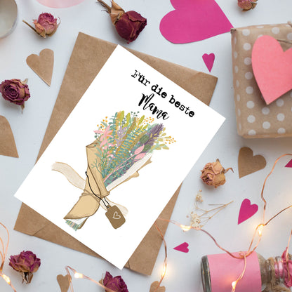 Grußkarte für Mama „Für die beste Mama" | Muttertags Geschenk | Danke Mama Geschenk | Muttertag Karte
