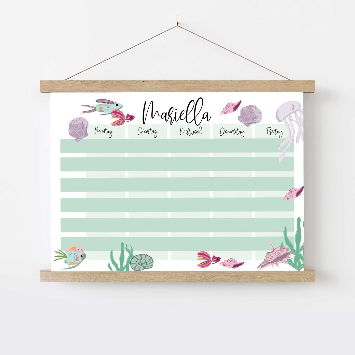 Personalisierter Stundenplan -  "Under the sea"