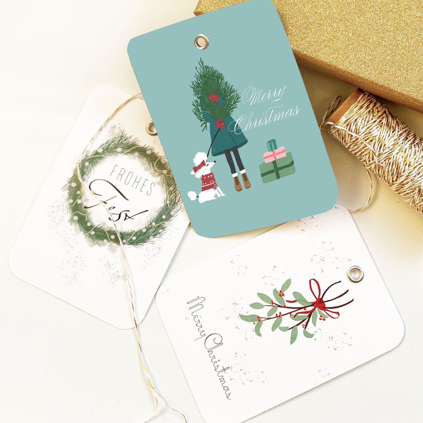 Geschenkanhänger Weihnachten, 3er-Set