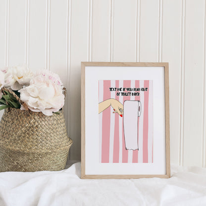 Witziges A5 Poster mit Spruch – Klopapier-Illustration fürs Badezimmer, Scandi Style