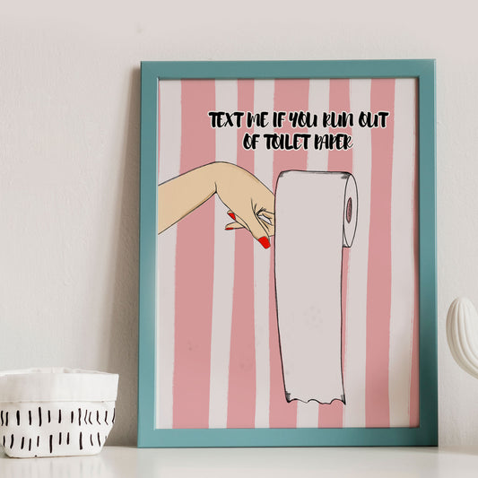 Witziges A5 Poster mit Spruch – Klopapier-Illustration fürs Badezimmer, Scandi Style