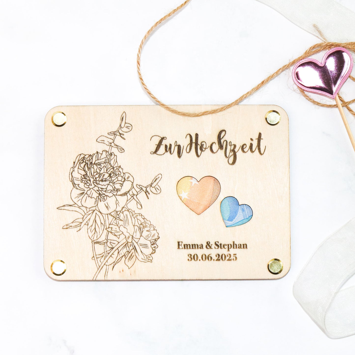 Geldgeschenk Hochzeit | personalisiertes Hochzeitsgeschenk für Brautpaar