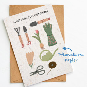 Nachhaltige Muttertagskarte zum Einpflanzen aus Samenpapier